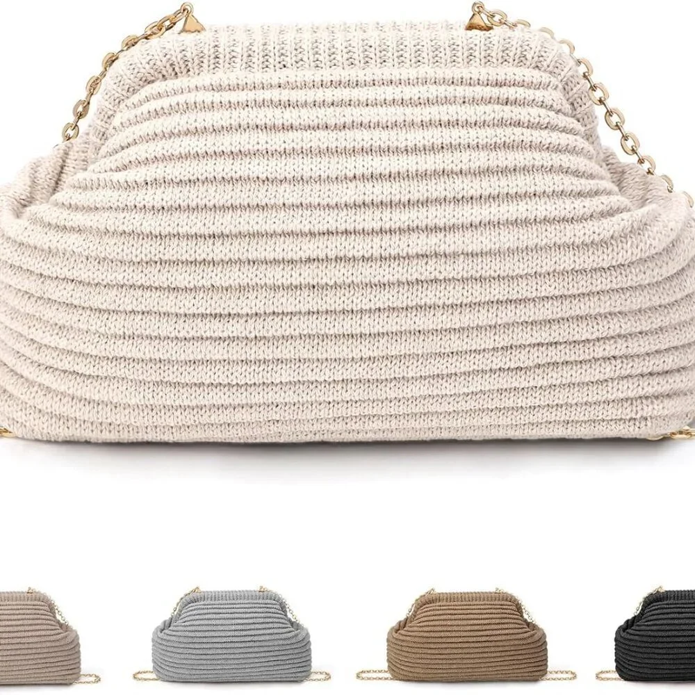 Crochet Clutch Purse Women Evening Bag Crossbody Formal Wedding Party